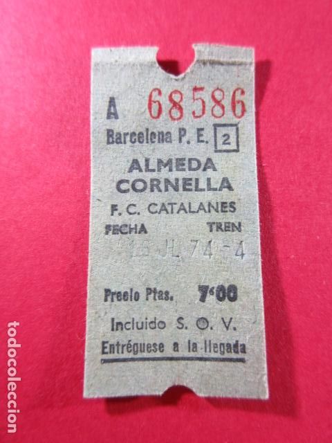 Collectables Transport Tickets: REF: COL_FGC_01 - COLECCION FGC FERROCARRILES GENERALITAT - BILLETE ALMEDA CORNELLA SERIE ROJA
