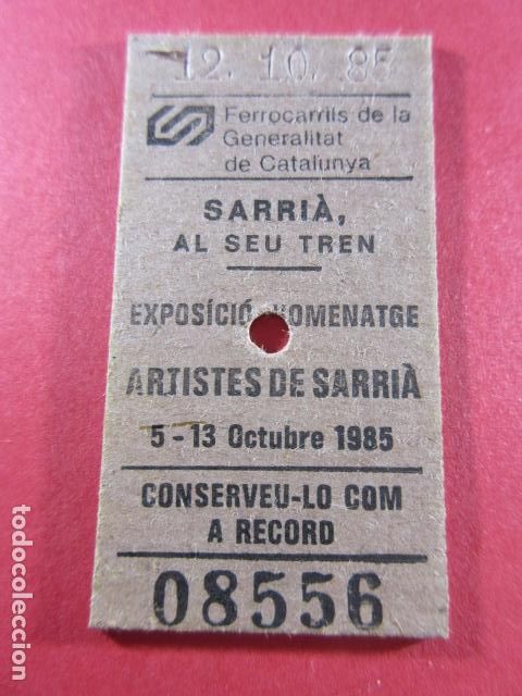 Collectables Transport Tickets: REF: COL_FGC_01 - COLECCION FGC FERROCARRILES GENERALITAT - EDMONSON CONMEMORATIVO SARRIA