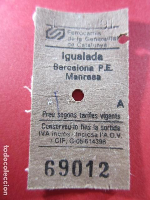 Collectables Transport Tickets: REF: COL_FGC_01 - COLECCION FGC FERROCARRILES GENERALITAT - EDMONSON IGUALADA
