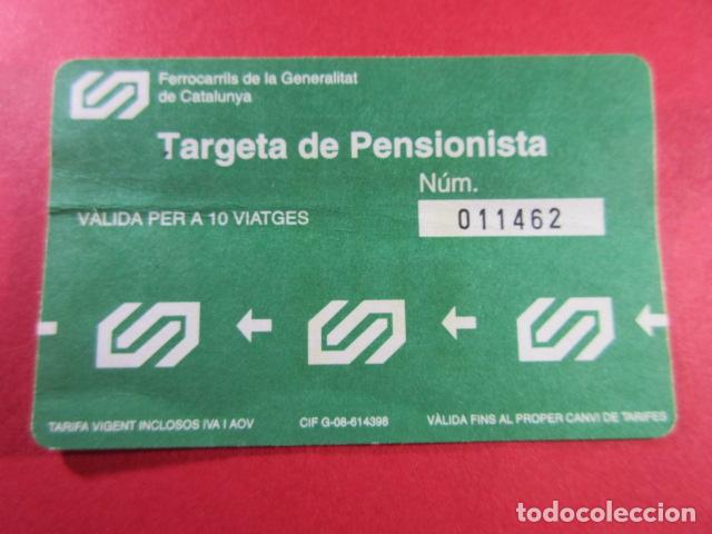 Collectables Transport Tickets: REF: COL_FGC_01 COLECCION FGC FERROCARRILES GENERALITAT TARJETA CARTON PENSIONISTA TIPO SERIE 2