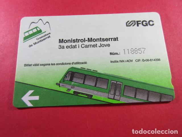 Sammeln von Fahrkarten: REF: COL_FGC_01 COLECCION FGC FERROCARRILES GENERALITAT TARJETA MONISTROL MONTSERRAT 3&ordf; EDAD JOVE- 4