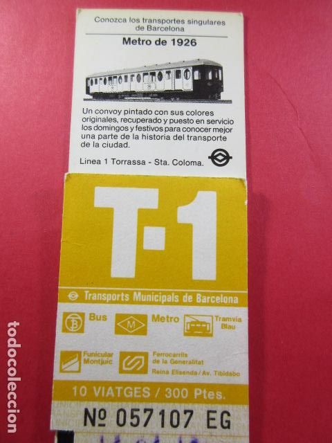 Collectables Transport Tickets: Ref: COL_RESISTIVA - COL_RES_T1 - 1985 - NARANJA - 300 PESETAS - 10 VIAJE