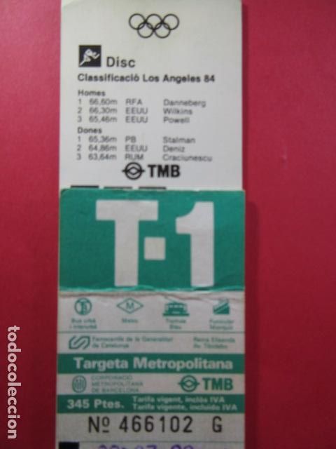 Collectables Transport Tickets: Ref: COL_RESISTIVA - COL_RES_T1 - 1987 -1988 - VERDE - 345 PESETAS -