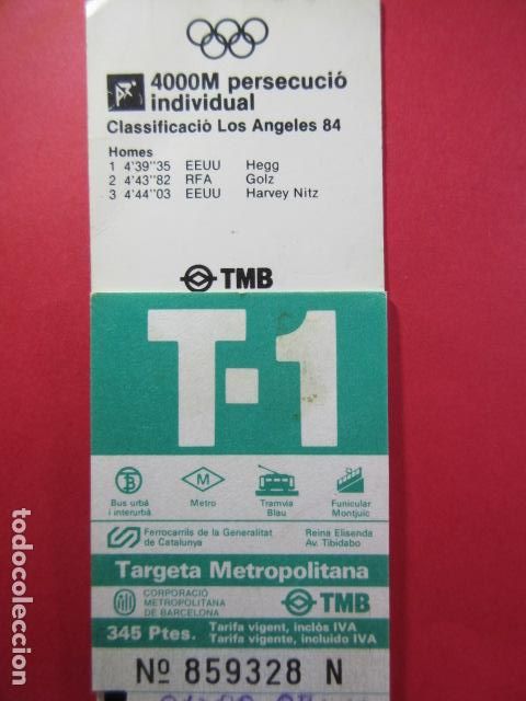 Collectables Transport Tickets: Ref: COL_RESISTIVA - COL_RES_T1 - 1987 -1988 - VERDE - 345 PESETAS -