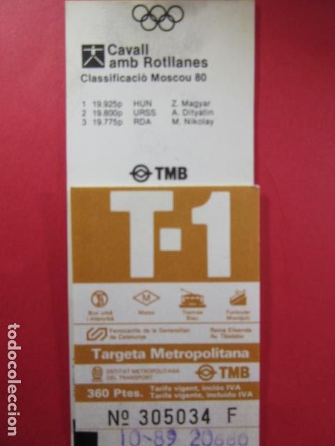 Collectables Transport Tickets: Ref: COL_RESISTIVA - COL_RES_T1 - 1989 - MARRON - 360 PESETAS -