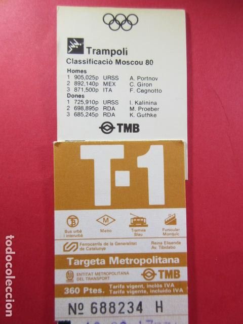 Collectionnisme Billets de transport: Ref: COL_RESISTIVA - COL_RES_T1 - 1989 - MARRON - 360 PESETAS -
