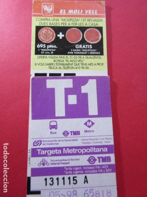 Collectables Transport Tickets: TARJETA RESISTIVA - Ref: COL_RESISTIVA - COL_RES_T1 - 1998 - VIOLETA - SIN PRECIO - TAR.VIG. - CALME