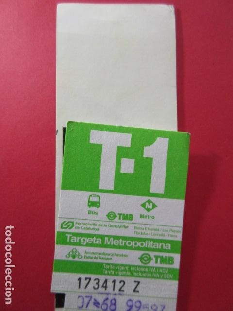 Collectables Transport Tickets: TARJETA RESISTIVA - Ref: COL_RESISTIVA - COL_RES_T1 - 1999 - VERDE - SIN PRECIO - TARIFA VIGENTE