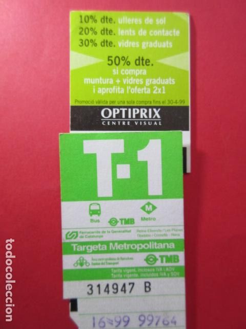 Collectables Transport Tickets: TARJETA RESISTIVA - Ref: COL_RESISTIVA - COL_RES_T1 - 1999 - VERDE - SIN PRECIO - TARIFA VIGENTE