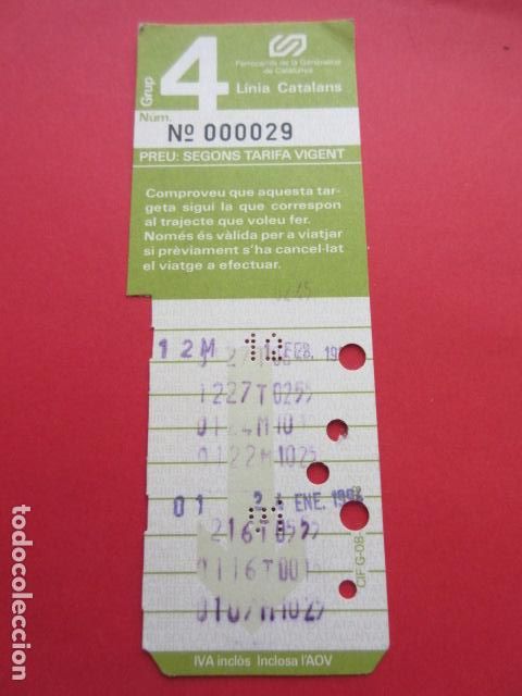 Coleccionismo Billetes de transporte: TARJETA RESISTIVA - Ref: COL_RESISTIVA - COL_RES_FGC - FERROCARRILES GENERALITAT VER FOTO TODAS DIFE