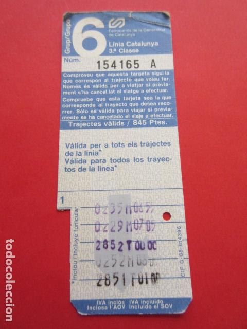 Collectables Transport Tickets: TARJETA RESISTIVA - Ref: COL_RESISTIVA - COL_RES_FGC - FERROCARRILES GENERALITAT VER FOTO TODAS DIFE