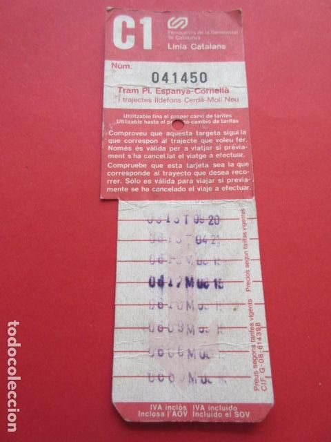 Collectables Transport Tickets: TARJETA RESISTIVA - Ref: COL_RESISTIVA - COL_RES_FGC - FERROCARRILES GENERALITAT VER FOTO TODAS DIFE