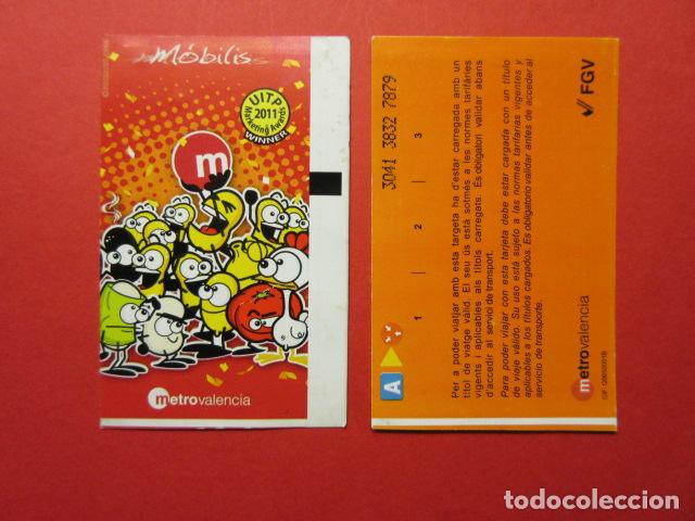 Coleccionismo billetes de transporte: TARJETA MOBILIS VALENCIA UITP 2011 METRO MODELO LOGO TRAS. FGV 1 SOCARRAT FERROCARRILES GENERALITAT