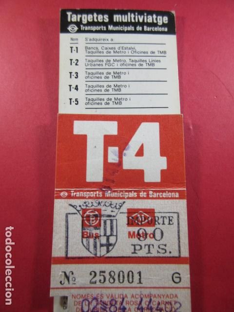 Collectables Transport Tickets: TARJETA RESISTIVA - Ref: COL_RESISTIVA - COL_RES_T4 - 1984 - ROJA - 90 PESETAS