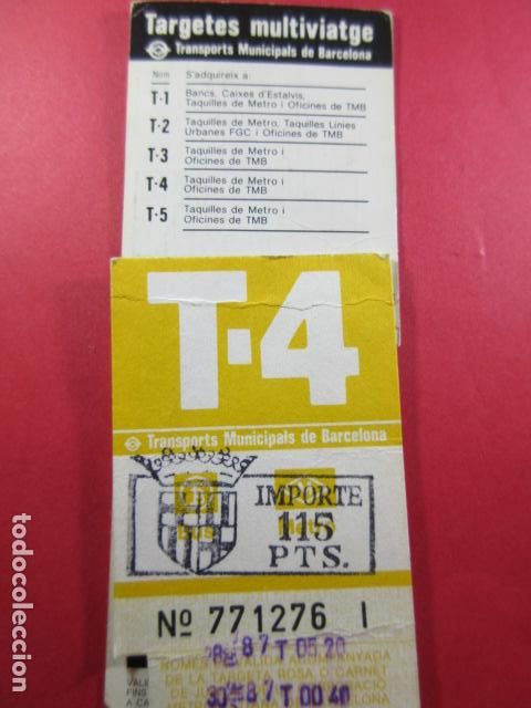 Collectables Transport Tickets: TARJETA RESISTIVA - Ref: COL_RESISTIVA - COL_RES_T4 - 1985 - AMARILLO - 115 PESETAS