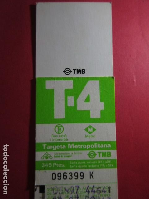 Collectables Transport Tickets: TARJETA RESISTIVA - Ref: COL_RESISTIVA - COL_RES_T4 - 1997 - VERDE - 345 PESETAS