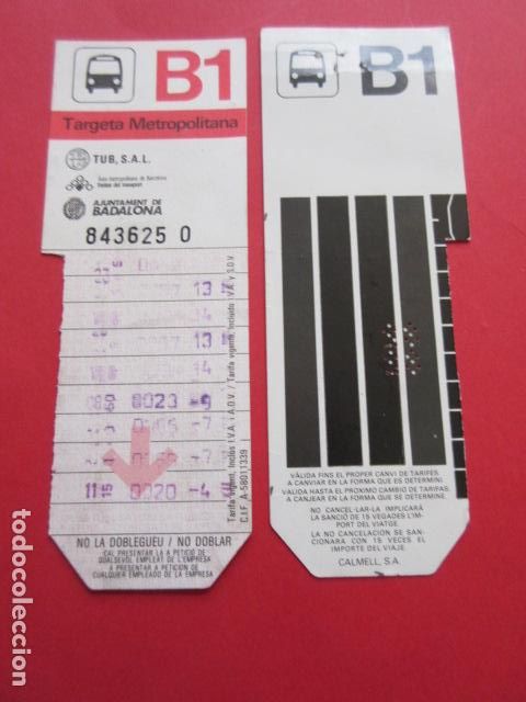 Sammeln von Fahrkarten: TARJETA RESISTIVA - Ref: COL_RESISTIVA - COL_RES_ARBCN - B1 TUBSAL BADALONA - VER DIFERENCIAS