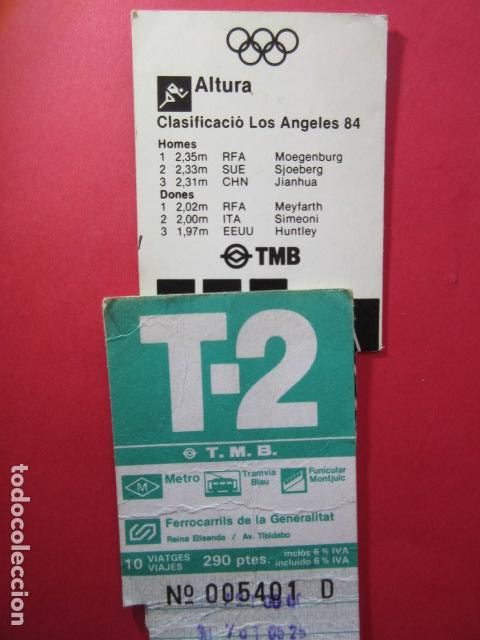Collectionnisme Billets de transport: TARJETA RESISTIVA - Ref: COL_RESISTIVA - COL_RES_T2 - 1987/88 - VERDE - 290 PESETAS TMB - 10 VIAJES
