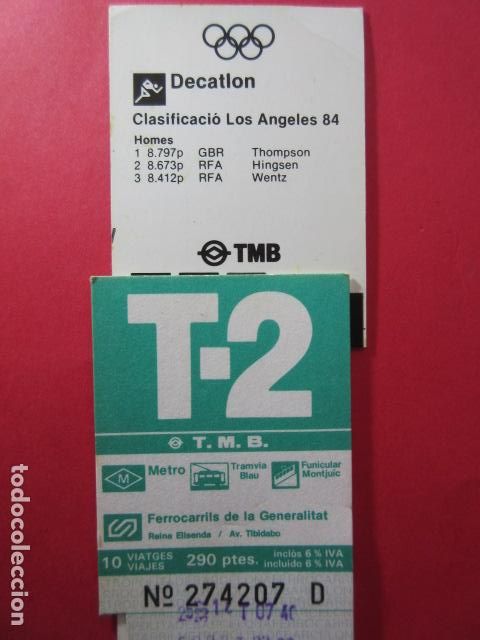 Collectionnisme Billets de transport: TARJETA RESISTIVA - Ref: COL_RESISTIVA - COL_RES_T2 - 1987/88 - VERDE - 290 PESETAS TMB - 10 VIAJES