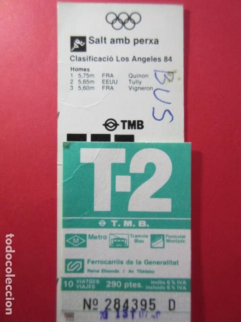 Collectionnisme Billets de transport: TARJETA RESISTIVA - Ref: COL_RESISTIVA - COL_RES_T2 - 1987/88 - VERDE - 290 PESETAS TMB - 10 VIAJES