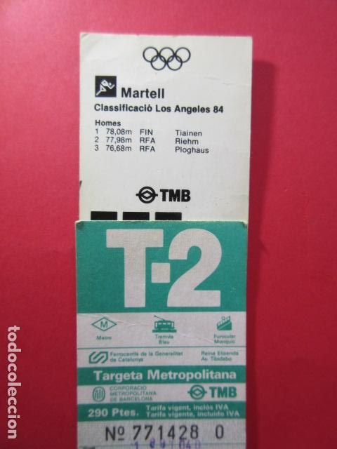 Collectionnisme Billets de transport: TARJETA RESISTIVA - Ref: COL_RESISTIVA - COL_RES_T2 - 1987/88 - VERDE - 290 PSESTAS TMB -