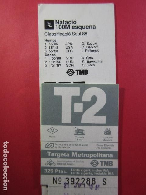 Coleccionismo billetes de transporte: TARJETA RESISTIVA - Ref: COL_RESISTIVA - COL_RES_T2 - 1989/90 - GRIS - 325 PESETAS