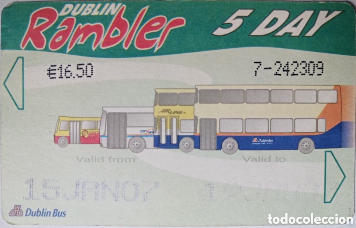 Collectables Transport Tickets: BILLETE TRANSPORTE DE DUBL&Iacute;N