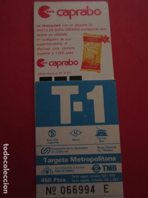 Collectables Transport Tickets: TARJETA RESISTIVA - Ref: COL_RESISTIVA - COL_RES_T1 - 1991 - AZUL - 450 PESETAS