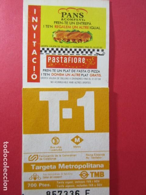 Collectables Transport Tickets: TARJETA RESISTIVA - Ref: COL_RESISTIVA - COL_RES_T1 - 1996 - NARANJA - 700 PESETAS CALMELL