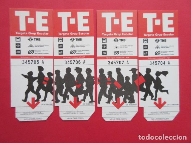 Sammeln von Fahrkarten: TARJETA RESISTIVA - Ref: COL_RESISTIVA - COL_RES_RR1 - 4 NUMERACION CONSECUTIVA RARO - USADAS