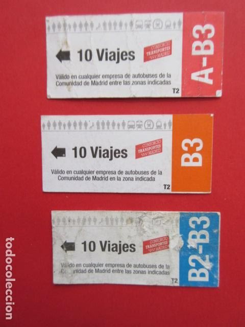 Collectables Transport Tickets: LOTE 3 BILLETE DE MADRID 10 VIAJES VER FOTOS