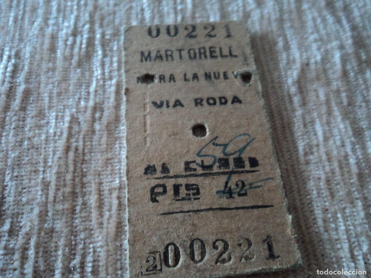 Colecionismos Bilhetes de Transporte: BILLETE DE TRANSPORTE EDMONSON, MARTORELL - MORA LA NUEVA , 1962