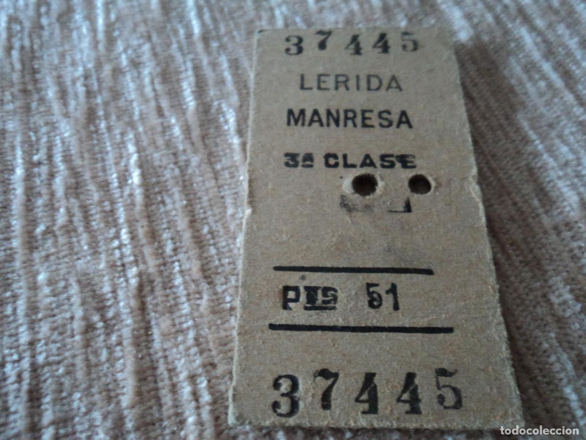 Colecionismos Bilhetes de Transporte: BILLETE DE TRANSPORTE EDMONSON, LERIDA - MANRESA , 1962