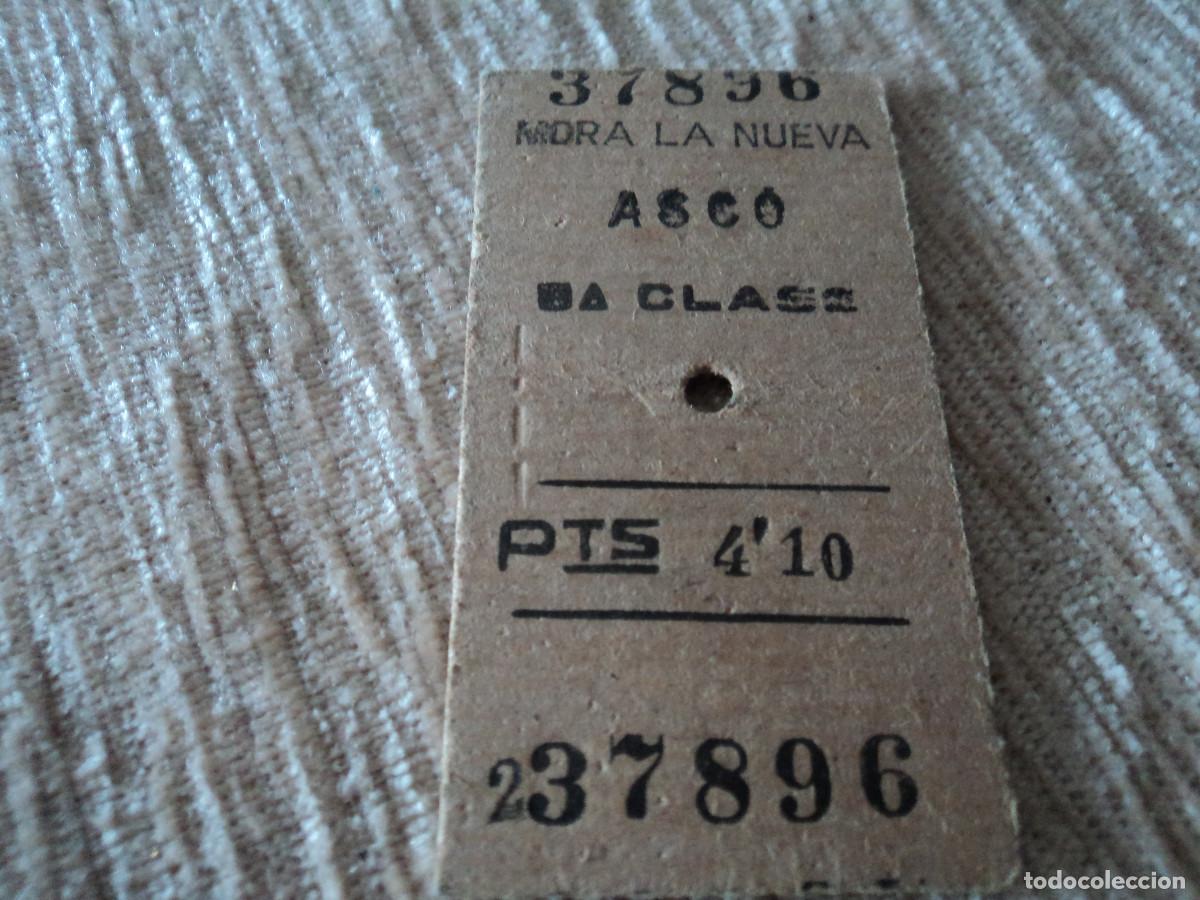 Colecionismos Bilhetes de Transporte: BILLETE DE TRANSPORTE EDMONSON, MORA LA NUEVA - ASC&Oacute; , 1957