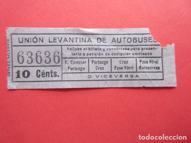 Colecionismos Bilhetes de Transporte: BILLETE VALENCIA UNION LEVANTINA DE AUTOBUSES CAPICUA 63636 - VER FOTO PRECIO O TRAYECTOS