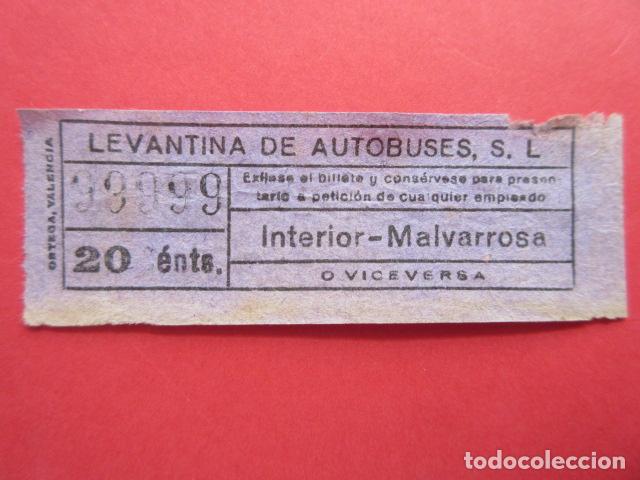 Sammeln von Fahrkarten: BILLETE VALENCIA UNION LEVANTINA DE AUTOBUSES CAPICUA REAL 99999 - VER FOTO PRECIO O TRAYECTOS
