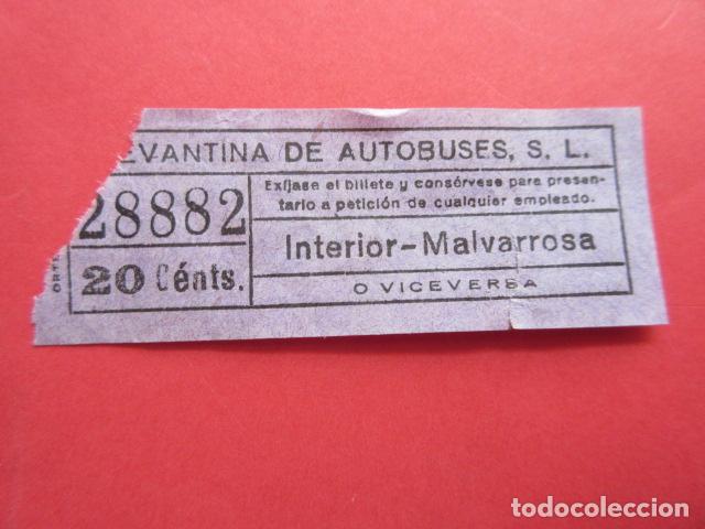 Colecionismos Bilhetes de Transporte: BILLETE VALENCIA LEVANTINA DE AUTOBUSES CAPICUA 28882 - VER FOTO PRECIO O TRAYECTOS