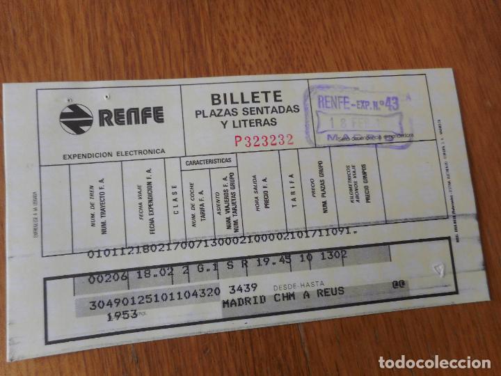 Collectables Transport Tickets: ANTIGUO BILLETE TREN RENFE MADRID - REUS 1979