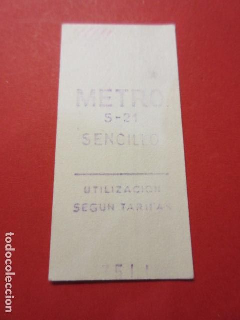 Colecionismos Bilhetes de Transporte: BILLETE METRO DE MADRID SENCILLO S-21