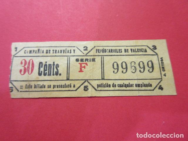 Collectables Transport Tickets: BILLETE VALENCIA COMPA&Ntilde;IA TRANVIA Y FERROCARRIL CAPICUA 99699 - VER FOTO VALE