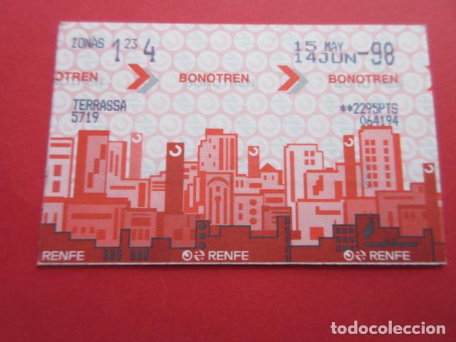 Coleccionismo billetes de transporte: TARJETA RENFE - Ref: COL_RENFE_CERCANIAS - ESTACION TERRASSA - BONOTREN