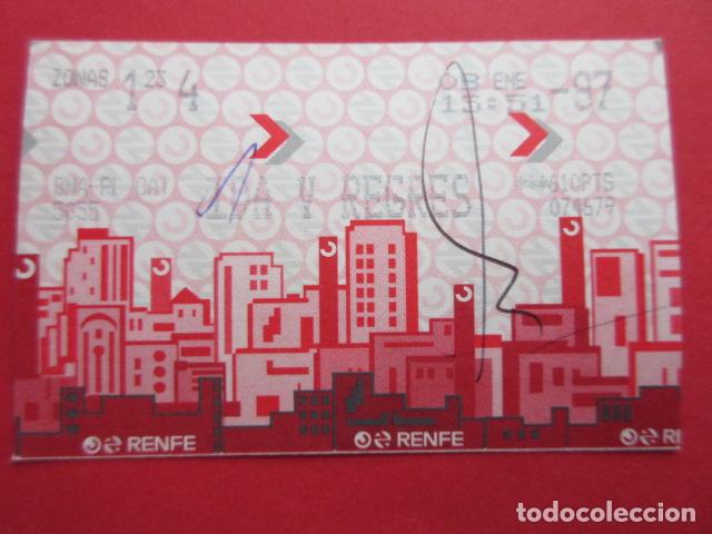 Colecionismos Bilhetes de Transporte: TARJETA RENFE - Ref: COL_RENFE_CERCANIAS - ESTACION BNA - PL CAT- BARCELONA PLZA CATALU&Ntilde;A IDA Y REGR