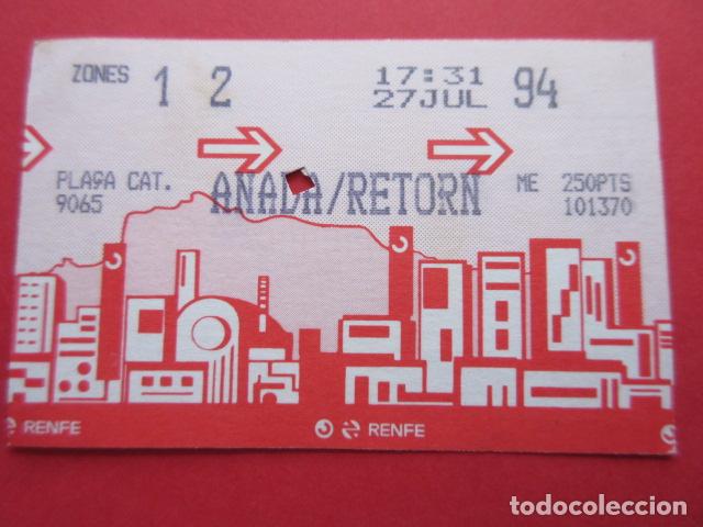 Colecionismos Bilhetes de Transporte: TARJETA RENFE - Ref: COL_RENFE_CERCANIAS - ESTACION PLA&Ccedil;A CAT- BARCELONA PLAZA CATALU&Ntilde;A ANADA/RETORN