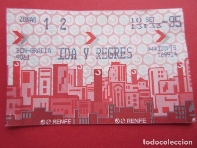 Colecionismos Bilhetes de Transporte: TARJETA RENFE - Ref: COL_RENFE_CERCANIAS - ESTACION BCN- GRACIA - IDA Y REGRESO BARCELONA