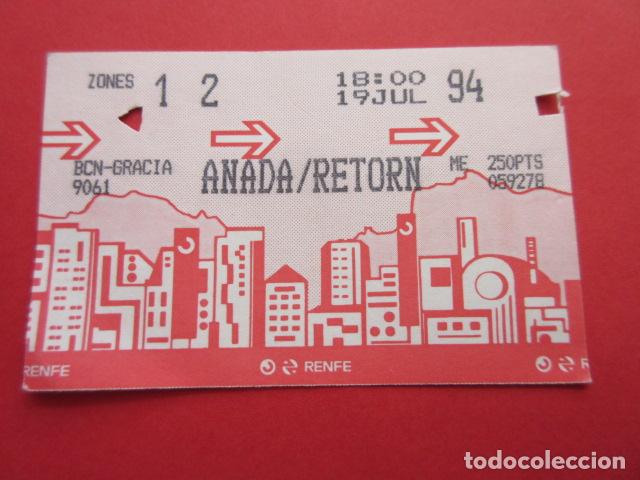 Colecionismos Bilhetes de Transporte: TARJETA RENFE - Ref: COL_RENFE_CERCANIAS - ESTACION BCN- GRACIA - ANADA/RETORN BARCELONA