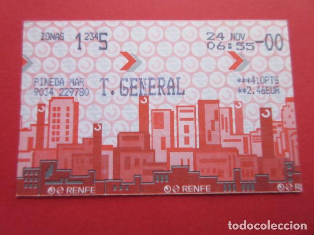Colecionismos Bilhetes de Transporte: TARJETA RENFE - Ref: COL_RENFE_CERCANIAS - ESTACION PINEDA MAR - T. GENERAL