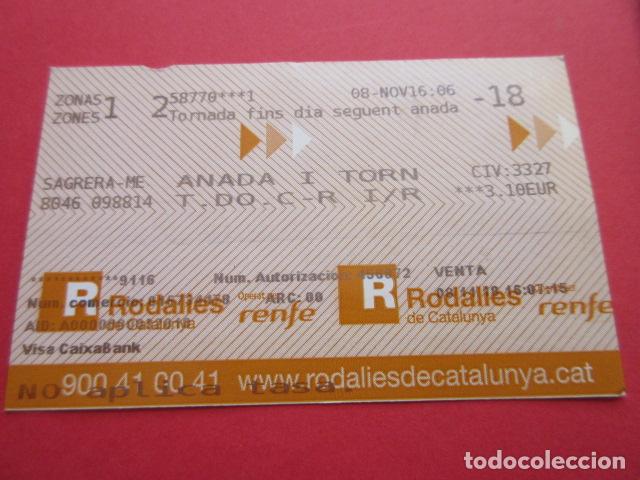 Colecionismos Bilhetes de Transporte: TARJETA RENFE - Ref: COL_RENFE_CERCANIAS - SAGRERA - ME - ANADA I TORN T.DO C-R I/R A&Ntilde;O 2018