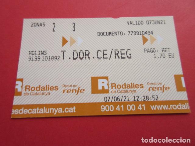 Colecionismos Bilhetes de Transporte: TARJETA RENFE - Ref: COL_RENFE_CERCANIAS - ESTACION MOLINS - T. DOR.CE/REG MOLINS DE REI