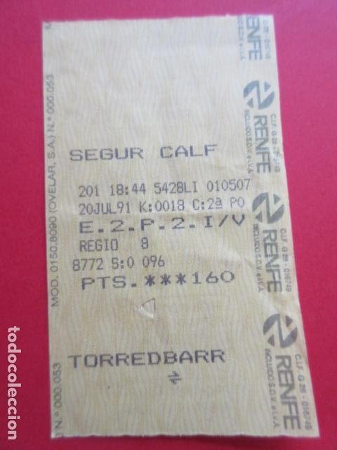 Colecionismos Bilhetes de Transporte: TARJETA RENFE - Ref: COL_RENFE_CERCANIAS - SEGUR CALF CALAFELL TORREDEMBARRA - E.2P.2 I/V