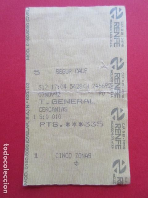 Colecionismos Bilhetes de Transporte: TARJETA RENFE - Ref: COL_RENFE_CERCANIAS - SEGUR CALAFELL - 5 ZONAS T. GENERAL